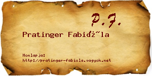 Pratinger Fabióla névjegykártya